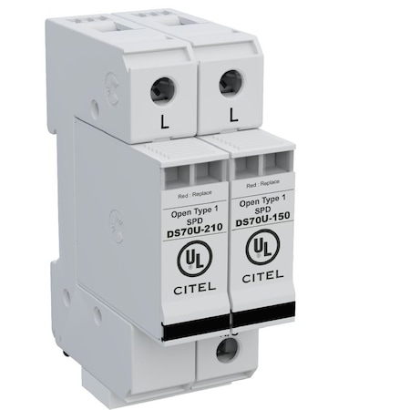 Citel Surge Protection Device, 1 Phase, 120/240V, 2 Wires DS72US-120T/NN